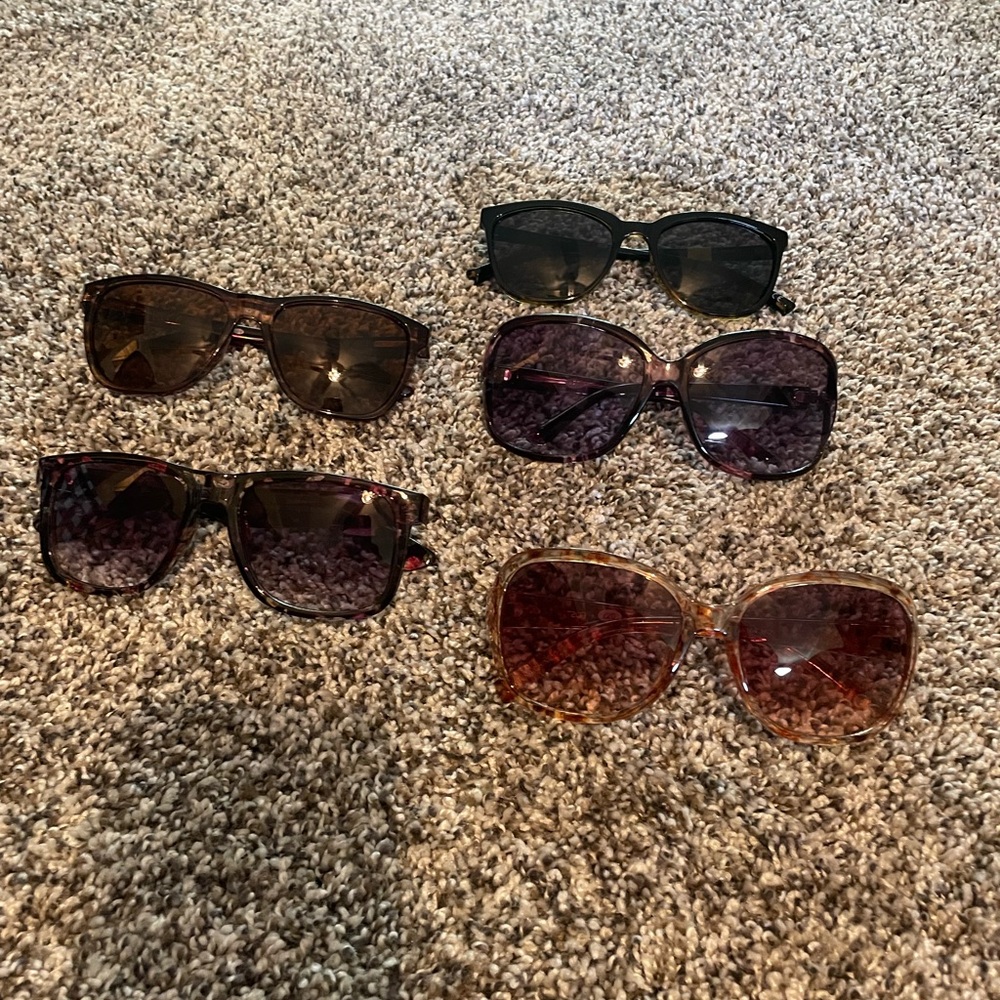 Stylish Women's Sunglasses Set - Black, Brown, Tan